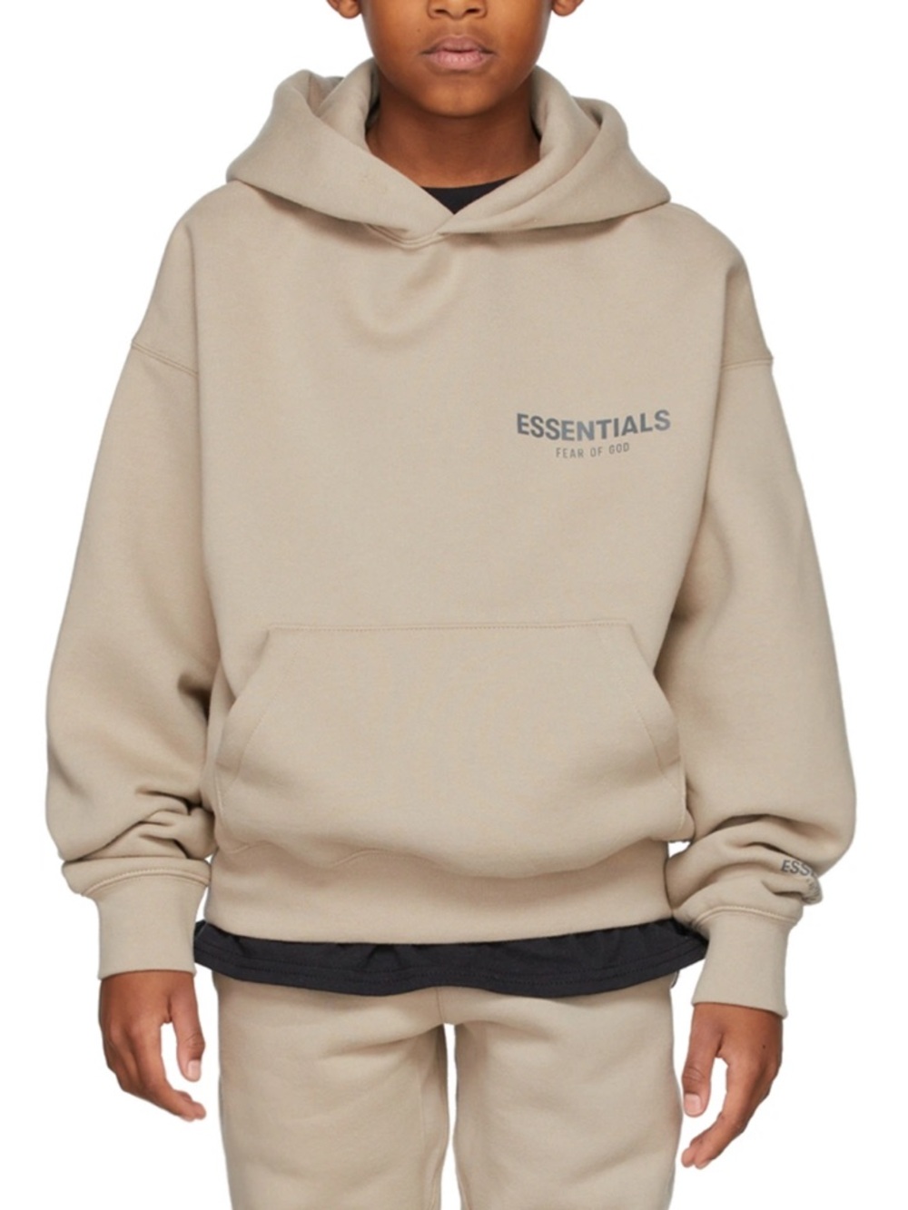 Fear of God Essentials Kids Tan Pullover Hoodie - Size Women’s XXS / Kids 10